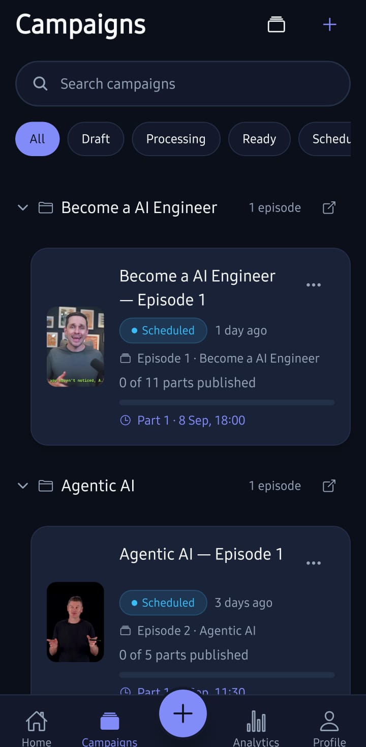 Campaigns & episodes